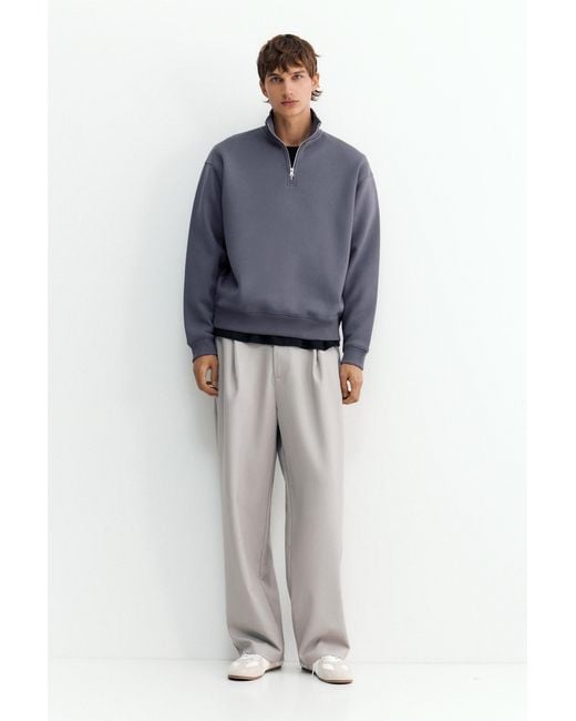 Sweat Col Zippé Pull&Bear pour homme en coloris Gray