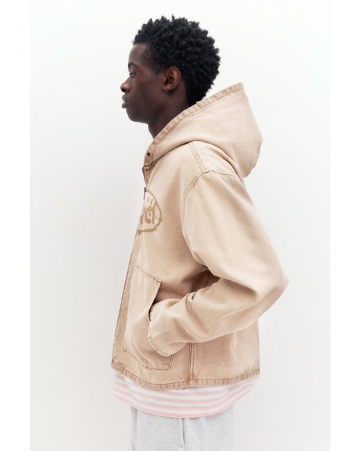 Pull&Bear Brown Stwd Hooded Jacket for men