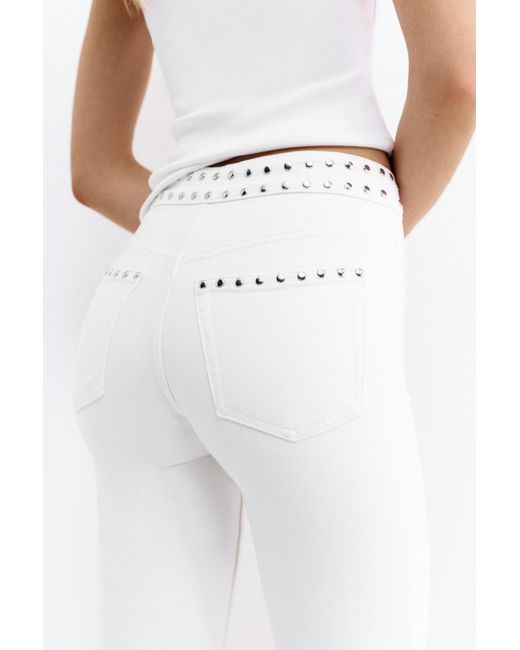 Pull&Bear Witte Capri Jeans Met Studs in het White