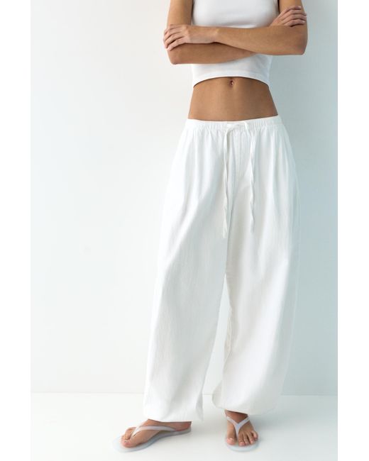 Pull&Bear Black Sarouel Trousers With Elasticated Waist