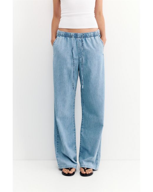 Pull&Bear Jogger Jeans Met Lage Taille in het Blue