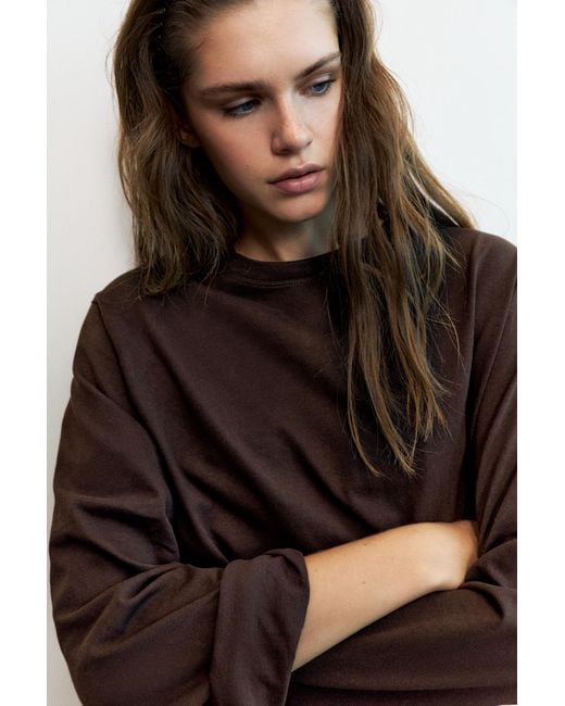 Pull&Bear Blue Oversize Long Sleeve T-Shirt