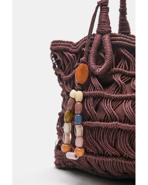 Borsa Shopper Con Decorazione di Pull&Bear in Brown