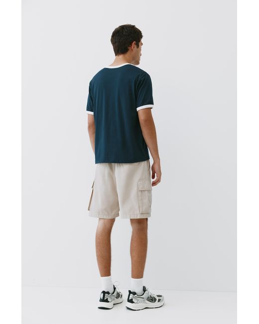 Pull&Bear Red Cargo Bermuda Shorts for men