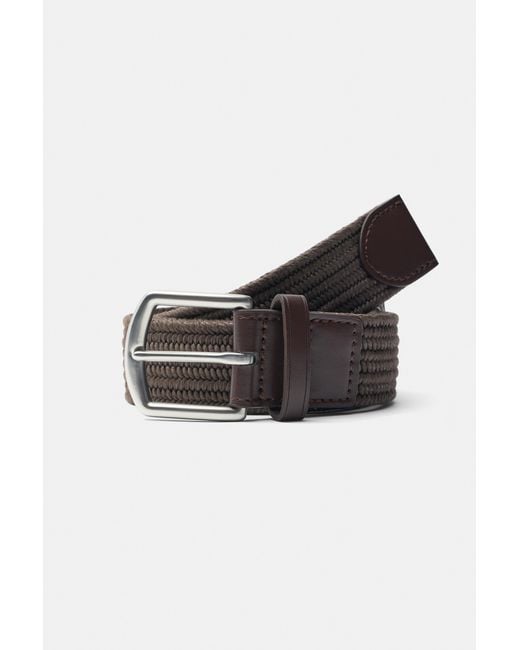 Pull&Bear Black Braided Belt for men