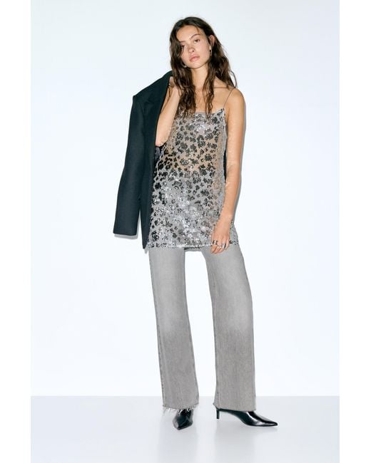 Pull&Bear Black Short Sequin Strappy Dress