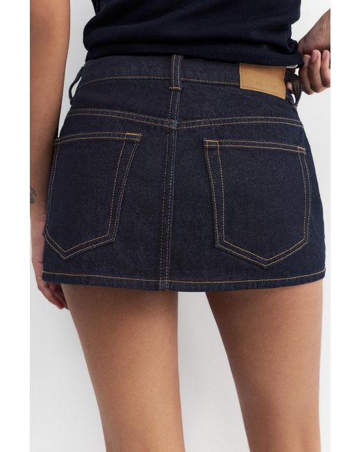 Pull&Bear Red Crossover Waist Denim Skort