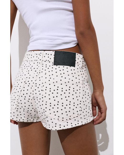 Pull&Bear White Mini Polka Dot Shorts