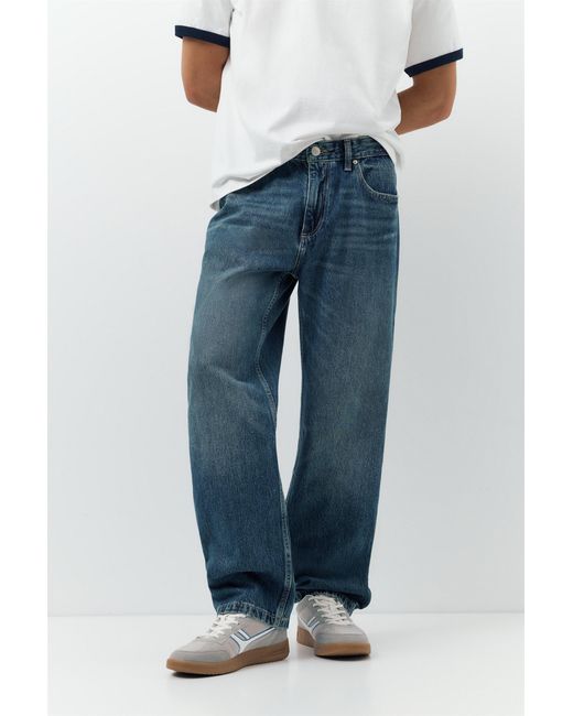 Pull&Bear Blue Straight Jeans for men