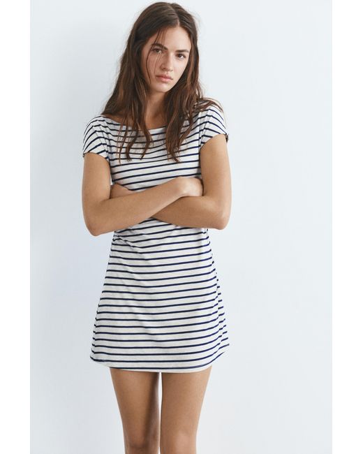 Pull&Bear Multicolor Short Multi-Position Striped Dress