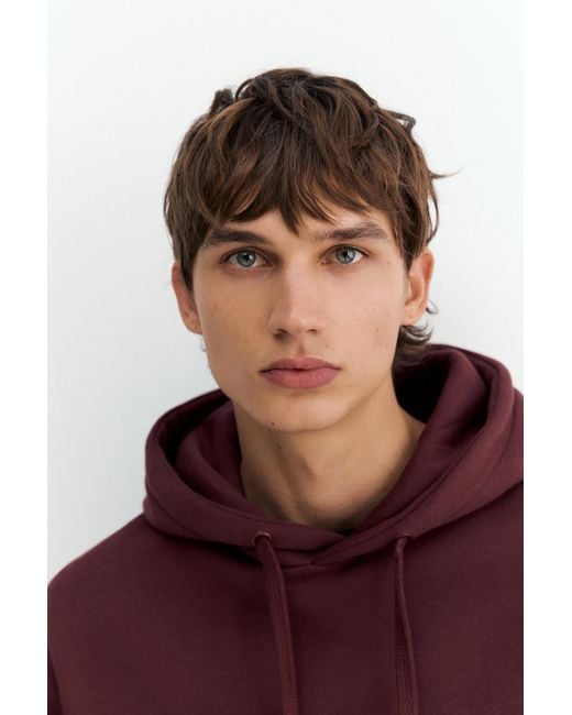 Pull&Bear Basic Sweater Met Capuchon in het Red voor heren