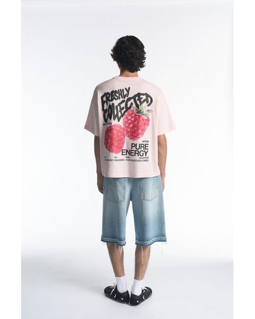 Pull&Bear Pink Stwd Graphic T-Shirt for men