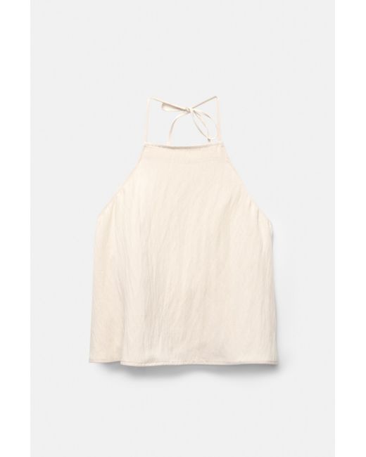 Pull&Bear White Flowing Halter Top