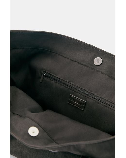 Pull&Bear Black Tote Bag With Buckle Detail