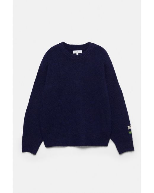 Pull&Bear Blue Basic Round Neck Jumper