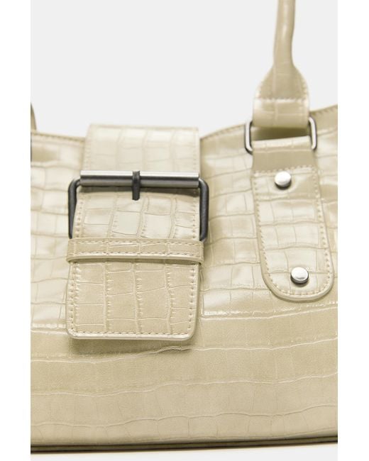 Pull&Bear White Shoulder Bag With Buckle