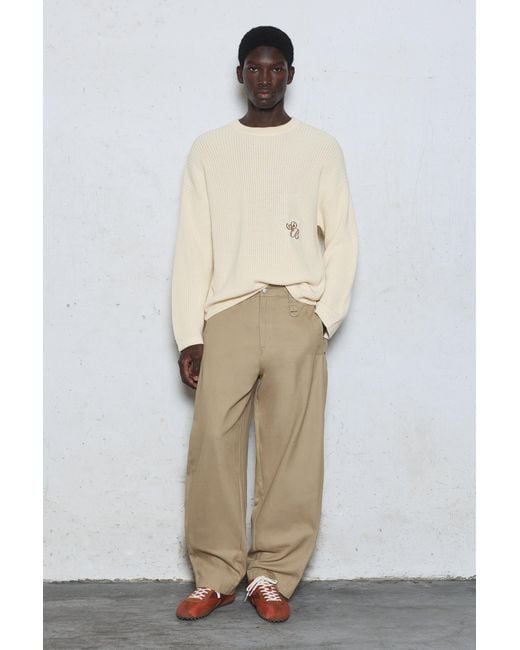 Pull&Bear Geborduurde Trui in het Natural voor heren