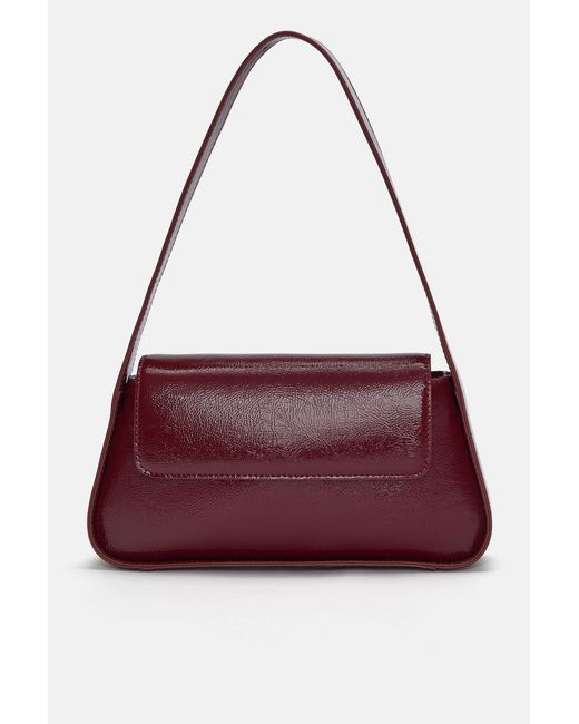 Pull&Bear Purple Faux Patent Shoulder Bag