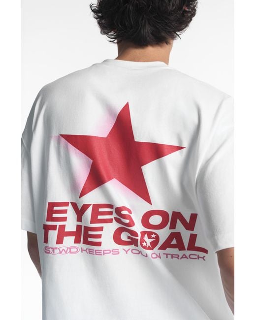 Pull&Bear White Stwd Star T-Shirt for men