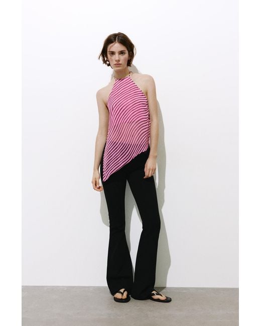 Pull&Bear Pink Wavy Halter Top