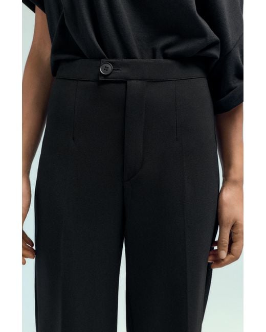 Pull&Bear Blue Wide-Leg Darted Trousers