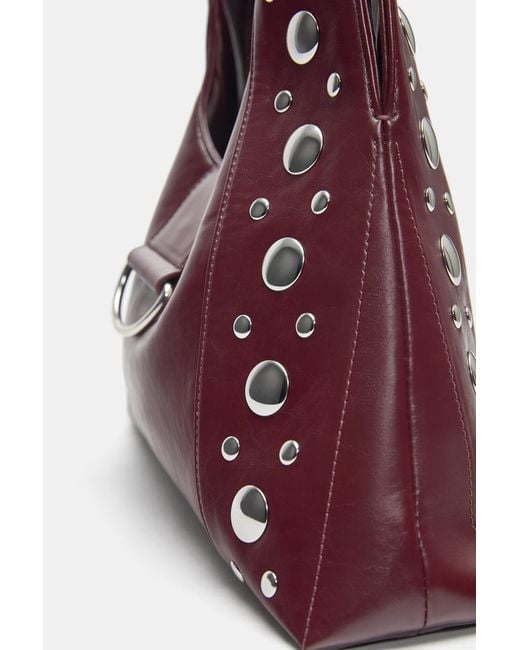 Pull&Bear Black Studded Shoulder Bag