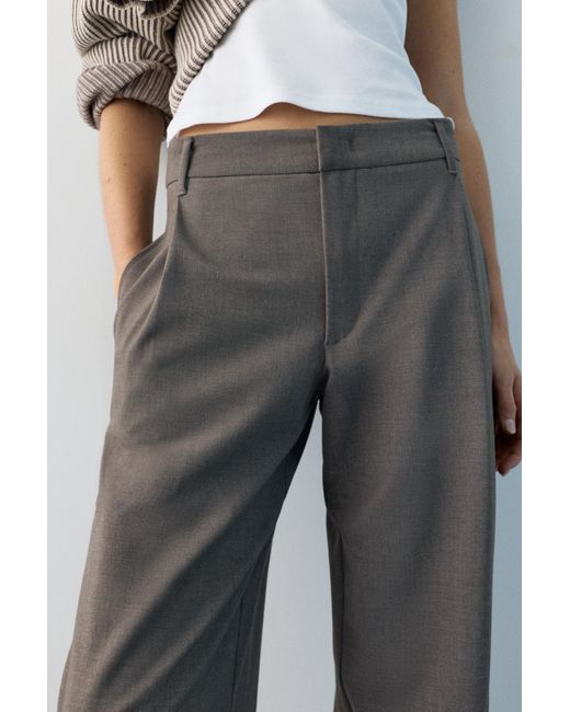 Pull&Bear Blue Darted Smart Trousers