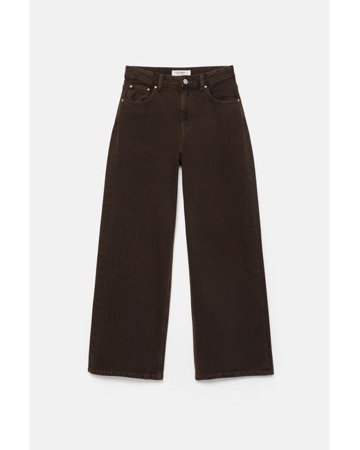 Pull&Bear White Mid-Rise Baggy Jeans