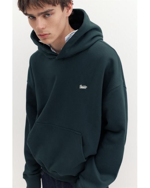 Pull&Bear Blue Stwd Boxy-Fit Hoodie for men