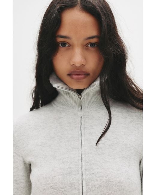 Pull&Bear White Soft-Touch-Jacke Mit Reißverschluss