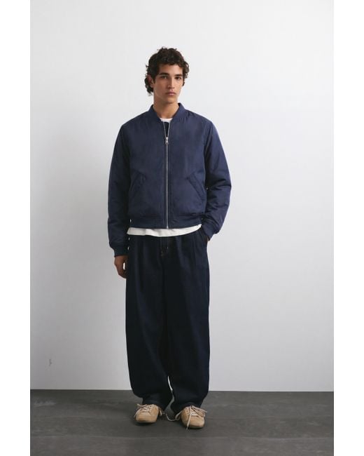 Pull&Bear Gewatteerd Bomberjack in het Blue voor heren