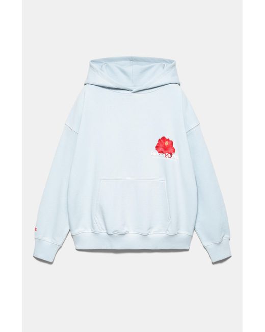 Pull&Bear White Flower Graphic Hoodie