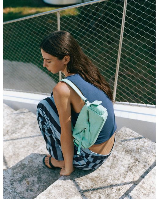 Borsa A Spalla Multipocket Con Cerniere di Pull&Bear in Green