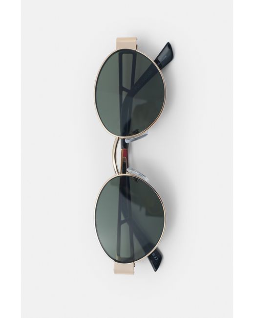Pull&Bear Green Metallic Oval Sunglasses