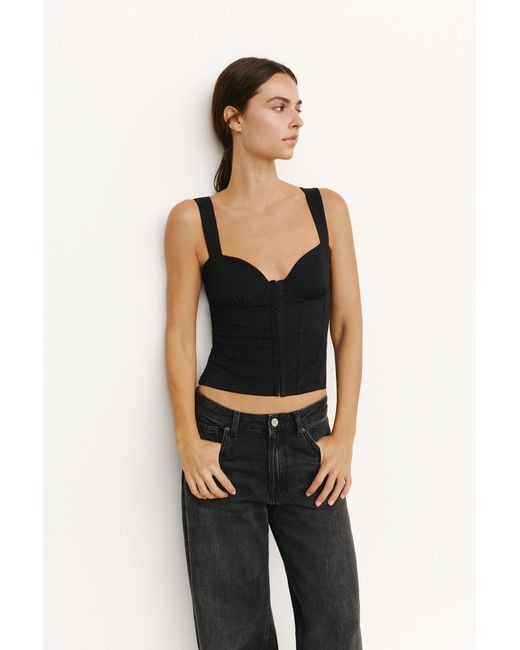 Pull&Bear Gray Strappy Corsetry-Inspired Top