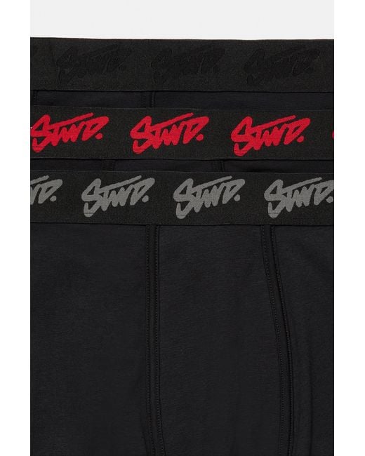 Pull&Bear Black Pack Of 3 Stwd Boxers for men