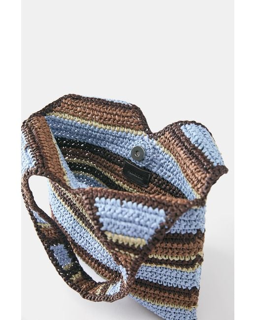 Borsa A Spalla Intrecciata A Righe di Pull&Bear in Blue