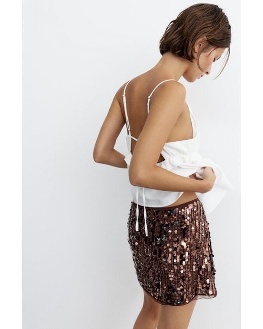 Pull&Bear Lovertjes-Minirok in het White