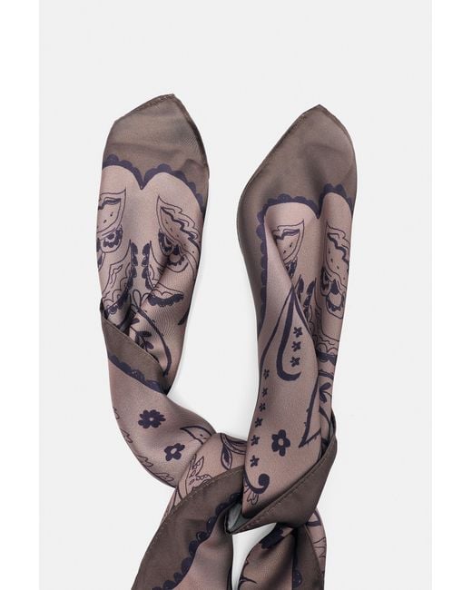 Pull&Bear Pink Floral Satin Scarf