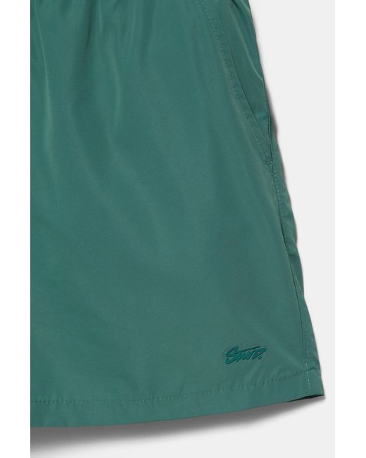 Pull&Bear Green Basic Swimming Trunks for men