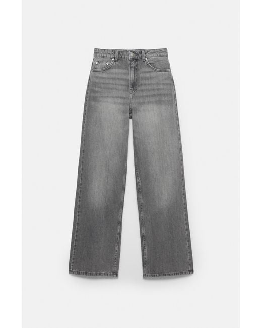 Pull&Bear White Wide-Leg Jeans