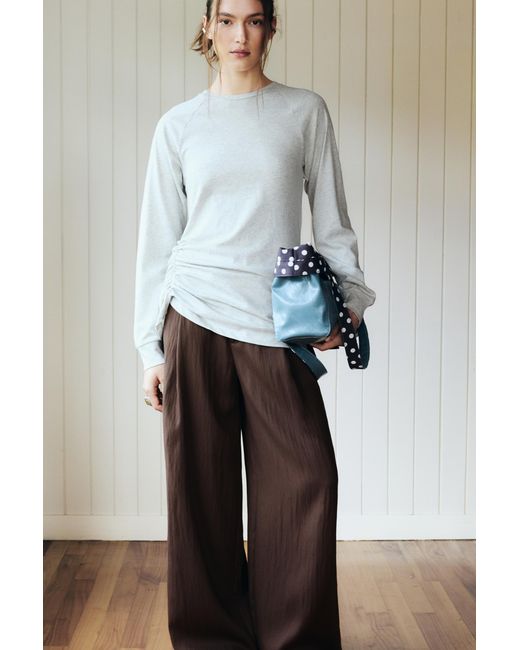 Pull&Bear Multicolor Long Sleeve T-Shirt With Gathers