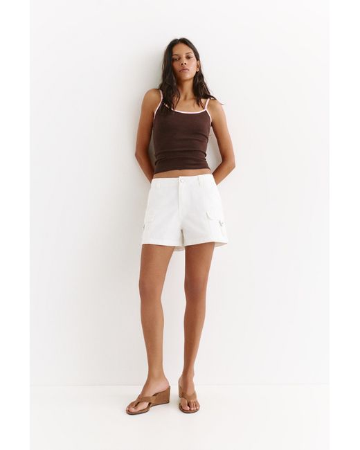 Pull&Bear Brown Relaxed Fit Cargo Bermuda Shorts