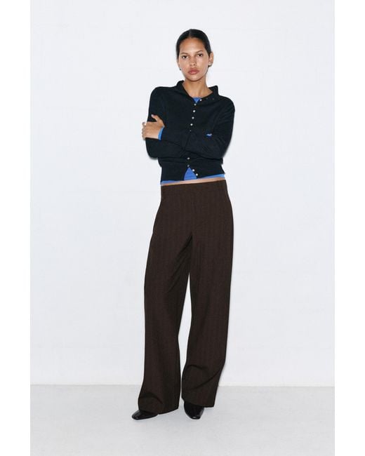 Pull&Bear Blue Darted Smart Trousers