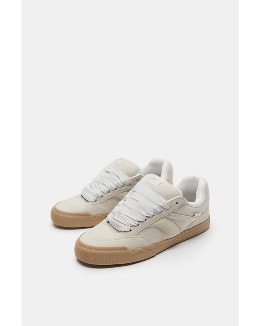 Pull&Bear White Stwd Skate Trainers for men