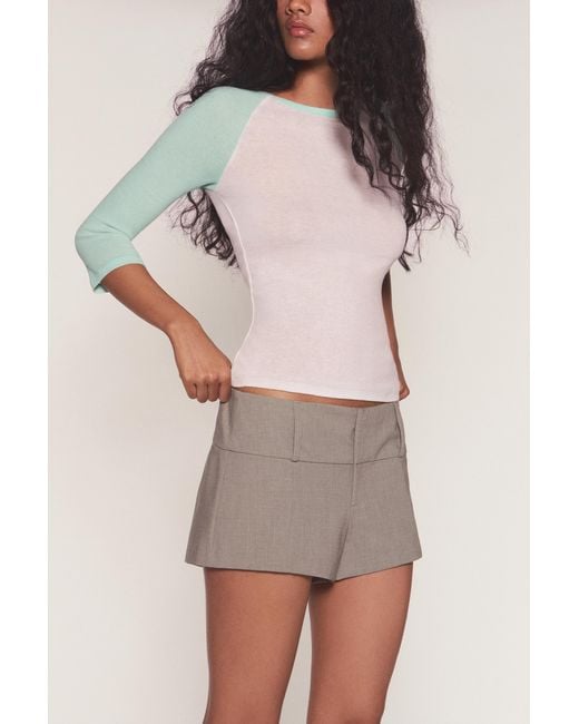 Pull&Bear Natural Tailored Mini Shorts