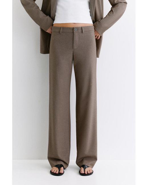 Pull&Bear Gray Full Length Smart Trousers