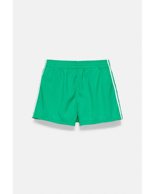 Pull&Bear Sportieve Bermuda Met Zijstrepen in het Green