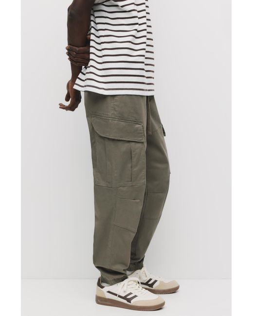 Pull&Bear Green Cargo Jogger Trousers for men