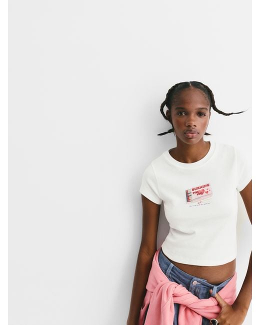 Pull&Bear White Matchbox Graphic T-Shirt